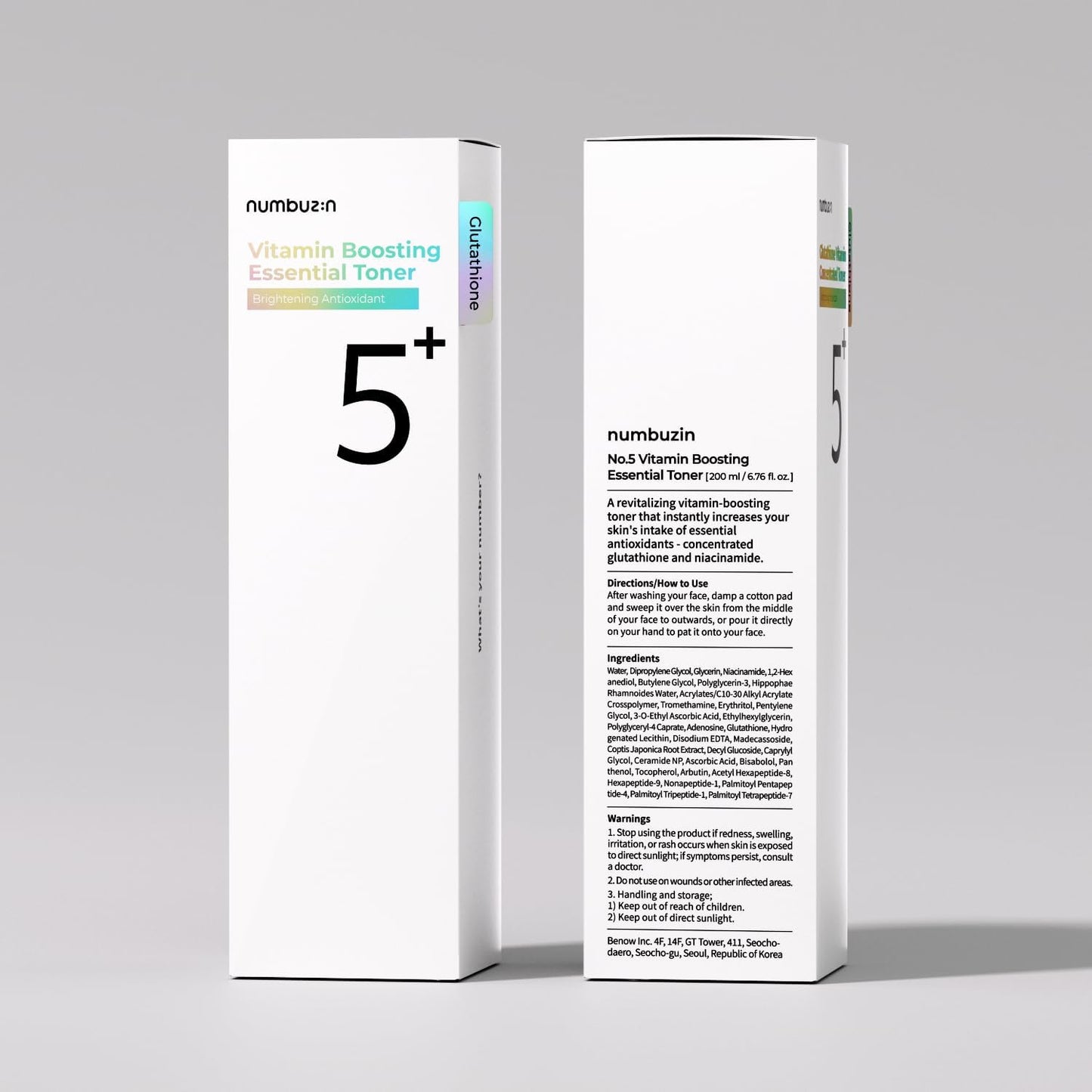 numbuzin No.5 Toner | Vitamin Boosting Essential Toner | First Step Skin Care | Improves Hyperpigmentation and Uneven Skin Tone | 6.76 fl. oz.