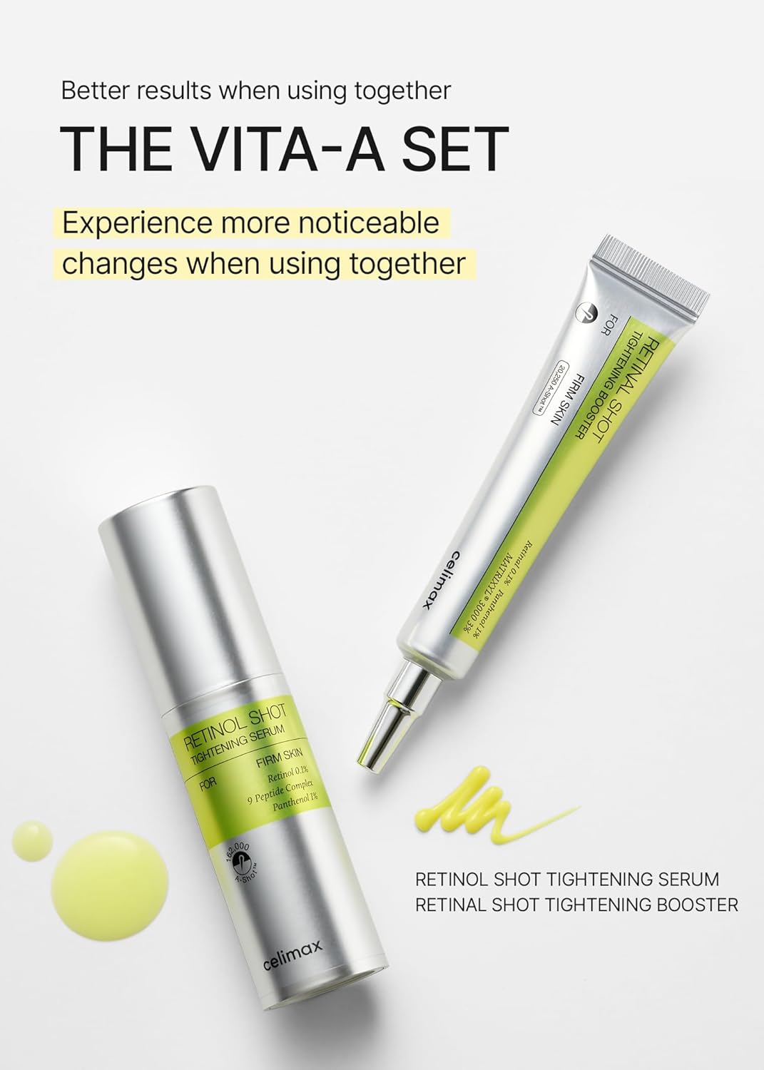 celimax The Vita A Retinal Shot Tightening Booster | with Liposomized Retinal, Matryxyl, Pore Minimizer, Wrinkles & Fine Lines, Firmer Skin, 15ml