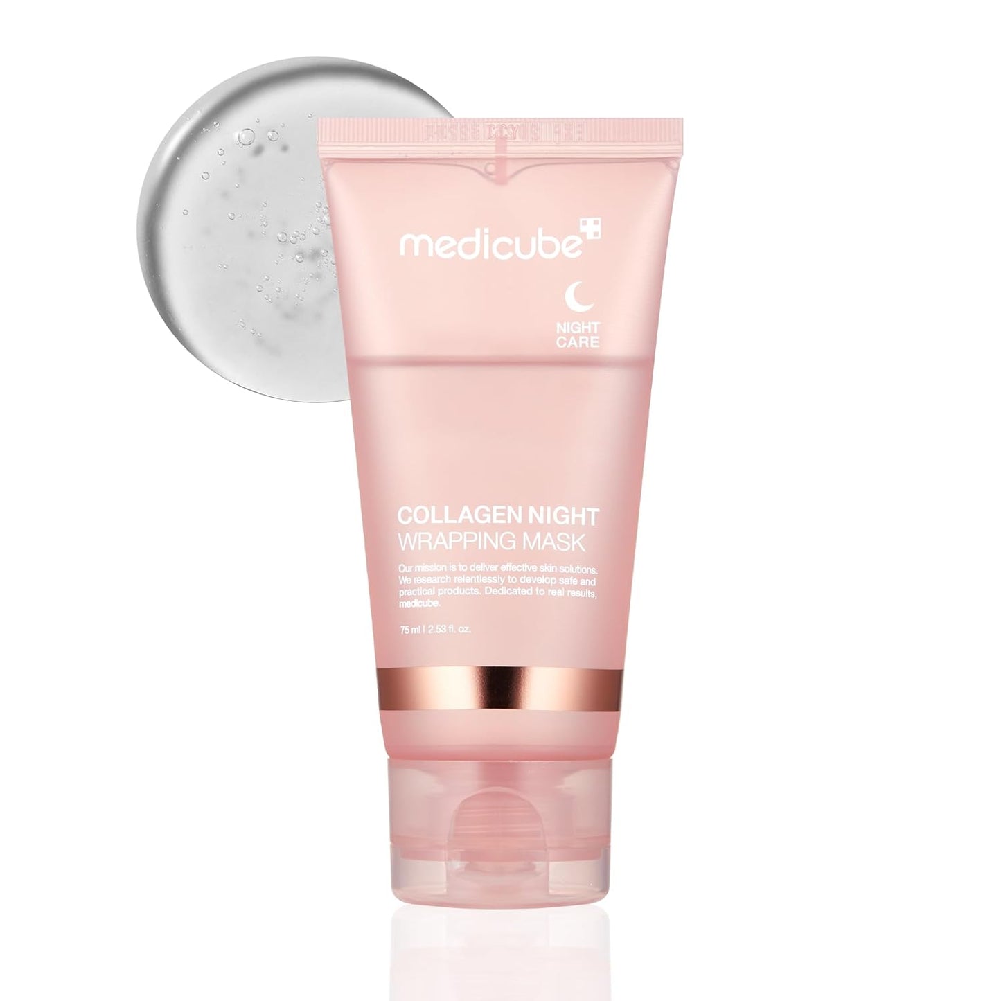 Medicube Collagen Overnight Wrapping Peel Off Facial Mask Pack - Elasticity & Hydration Care, Reduces Sagging & Dullness - Hydrolyzed Collagen For Glowing Skin - Korean Skin Care, 2.53 fl.oz
