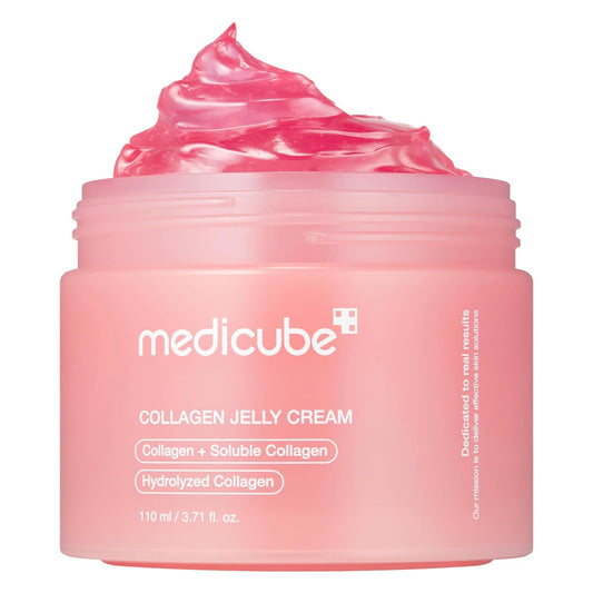 Medicube Collagen Jelly Cream- Niacinamide & Freeze-Dried Hydrolyzed Collagen - Boosts skin's barrier hydration and gives 24h Glow & Lifted Look - No artificial color, Korean skincare 110ml