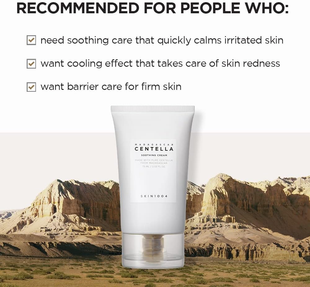 SKIN1004 Centella Repair Cream 2.53 fl.oz (75ml) | Soothing and Calming Cream with Centella Asiatica Extract, Ceramide, and Madecassoside | Moisturizing and Nourishing Skin Barrier Strengthening Cream