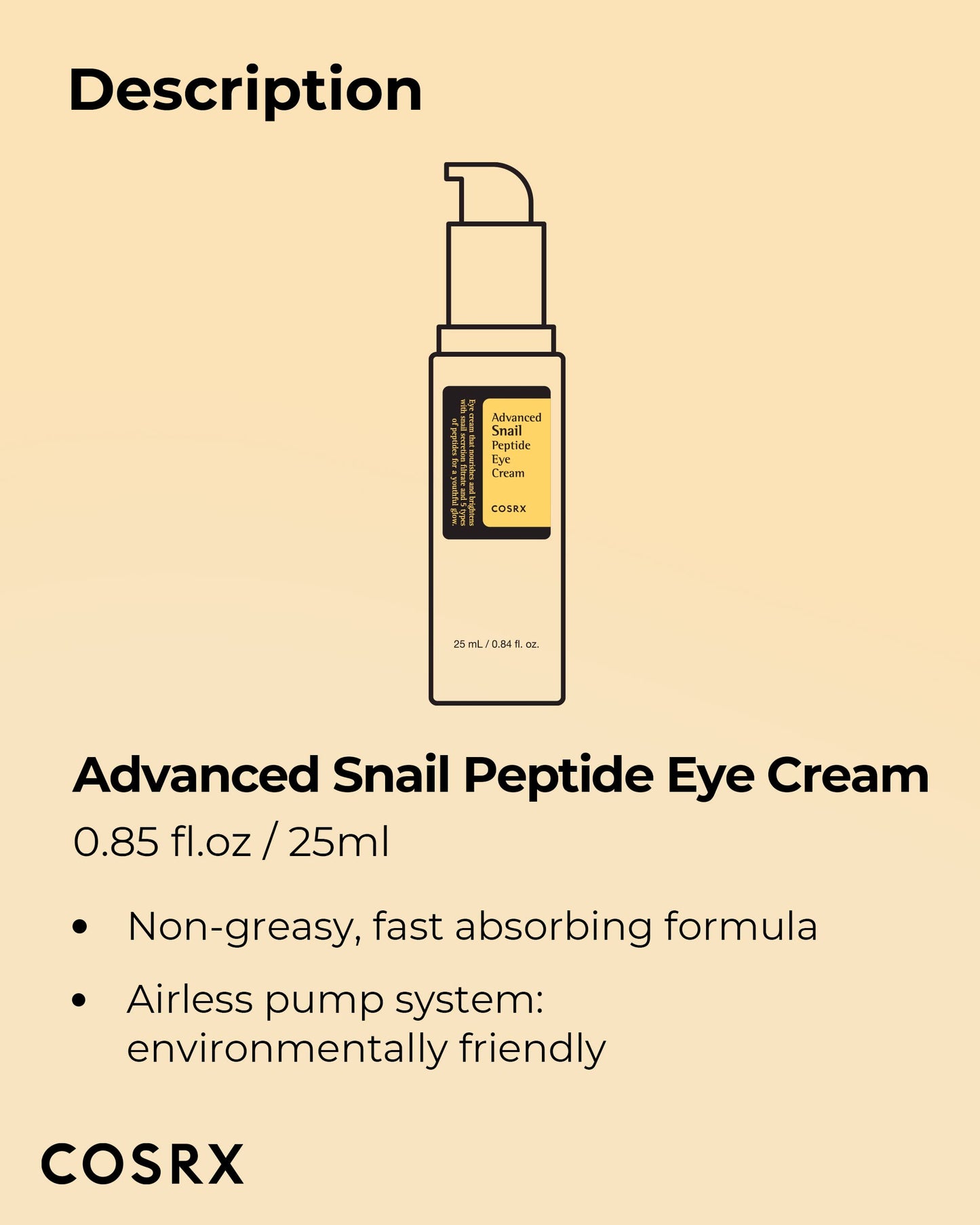 Cosrx Advanced Snail Peptide Eye Cream 25 Ml