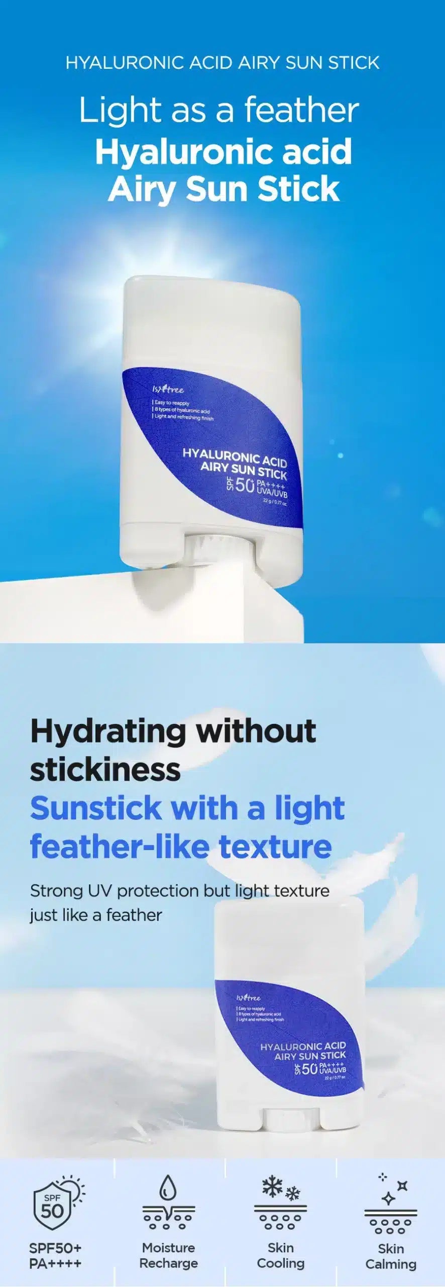 Isntree Hyaluronic Acid Airy Sun Stick SPF 50+